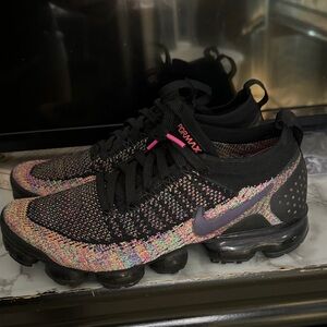 Nike Women's Air VaporMax Flyknit Black Multicolor Sneakers